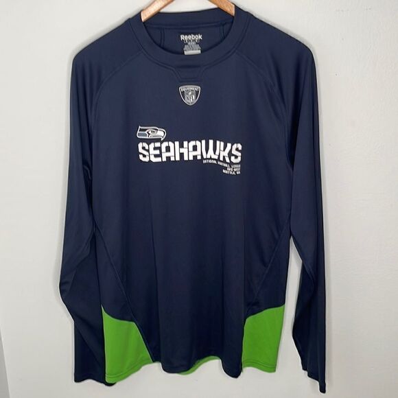 Seattle Seahawks Reebok Dri fit long sleeve shirt.  Size Medium. NFL. - Picture 1 of 4